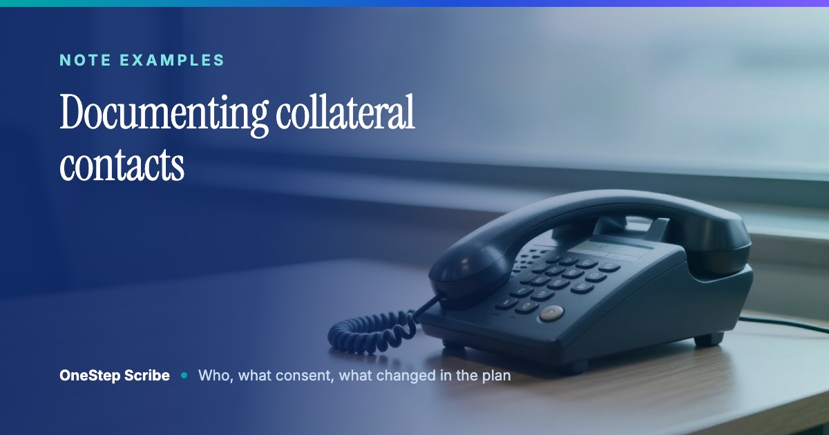 Documenting collateral contacts - OneStep Scribe