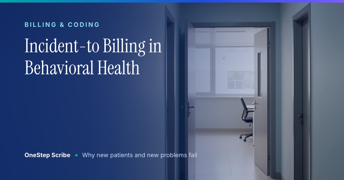 Incident-to billing in behavioral health - OneStep Scribe