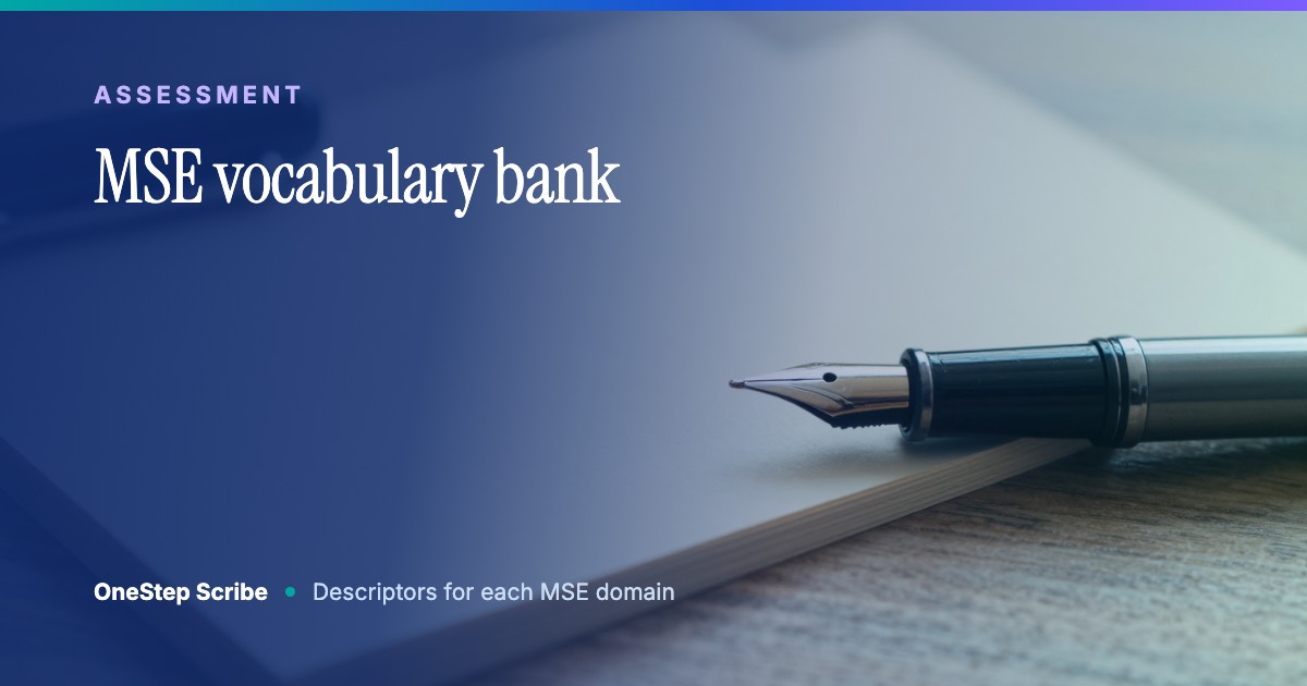 MSE vocabulary bank - OneStep Scribe