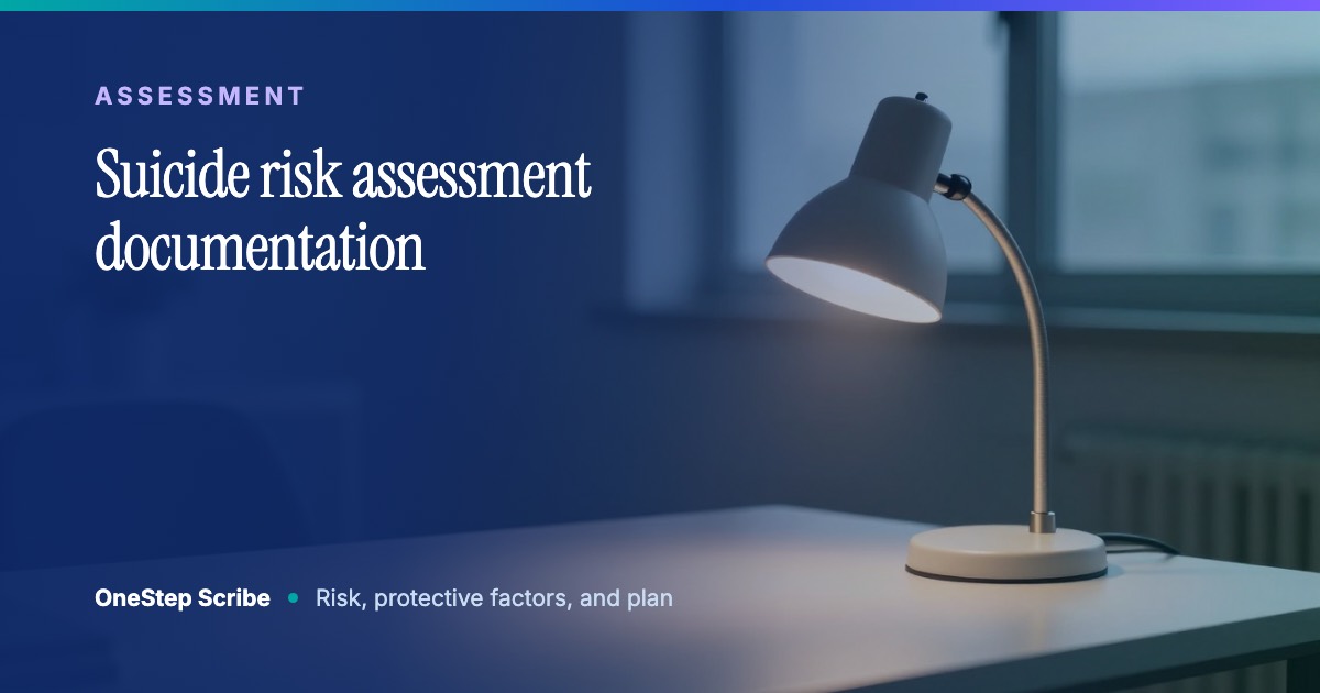 Suicide risk assessment documentation - OneStep Scribe